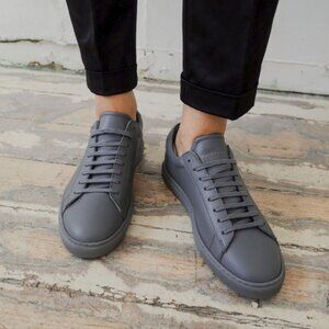 NEW Oliver Cabell Charcoal/Grey Italian Low 1 Leather  Sneaker Shoe US 14 EU 47